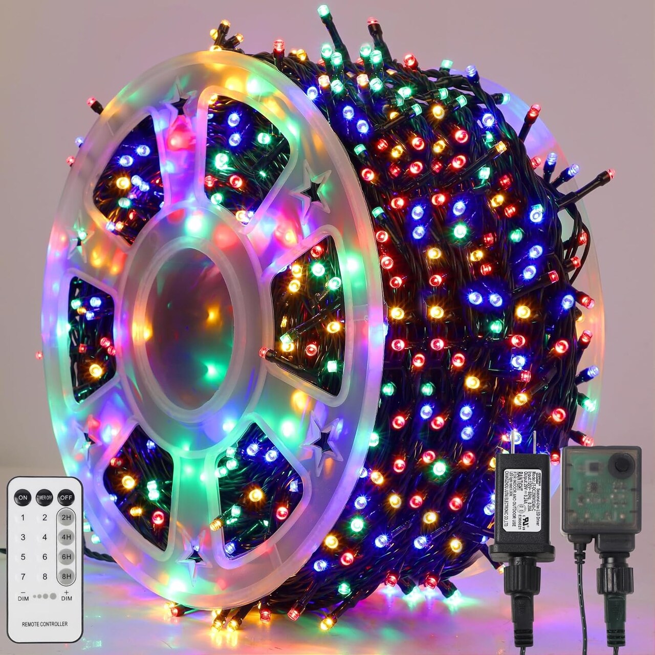 1000LED Christmas Lights, Extra Long 328FT Xmas Green Wire Fairy String Lights Plug in Outdoor, Remote Control & 8 Lighting Modes